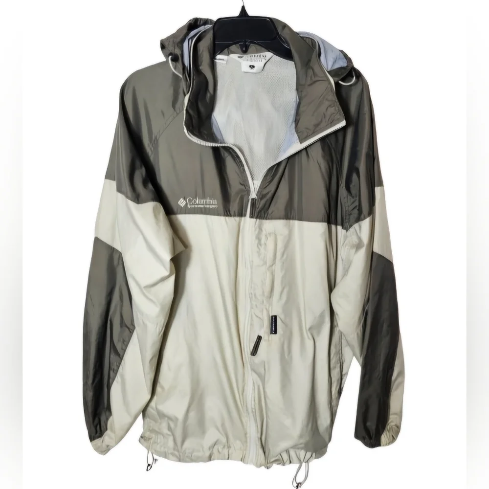 Columbia Greige and Gray Long Sleeve Windbreaker Jacket Men's Size Large
